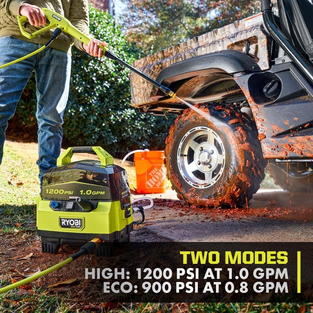 RYOBI 40V 1200 PSI 1.0 GPM Cordless Electric Cold Water Pressure Washer (Tool