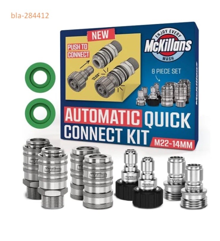 2025 M22-14mm Pressure Washer Quick Connect Kit, 8PCS Stainless Steel