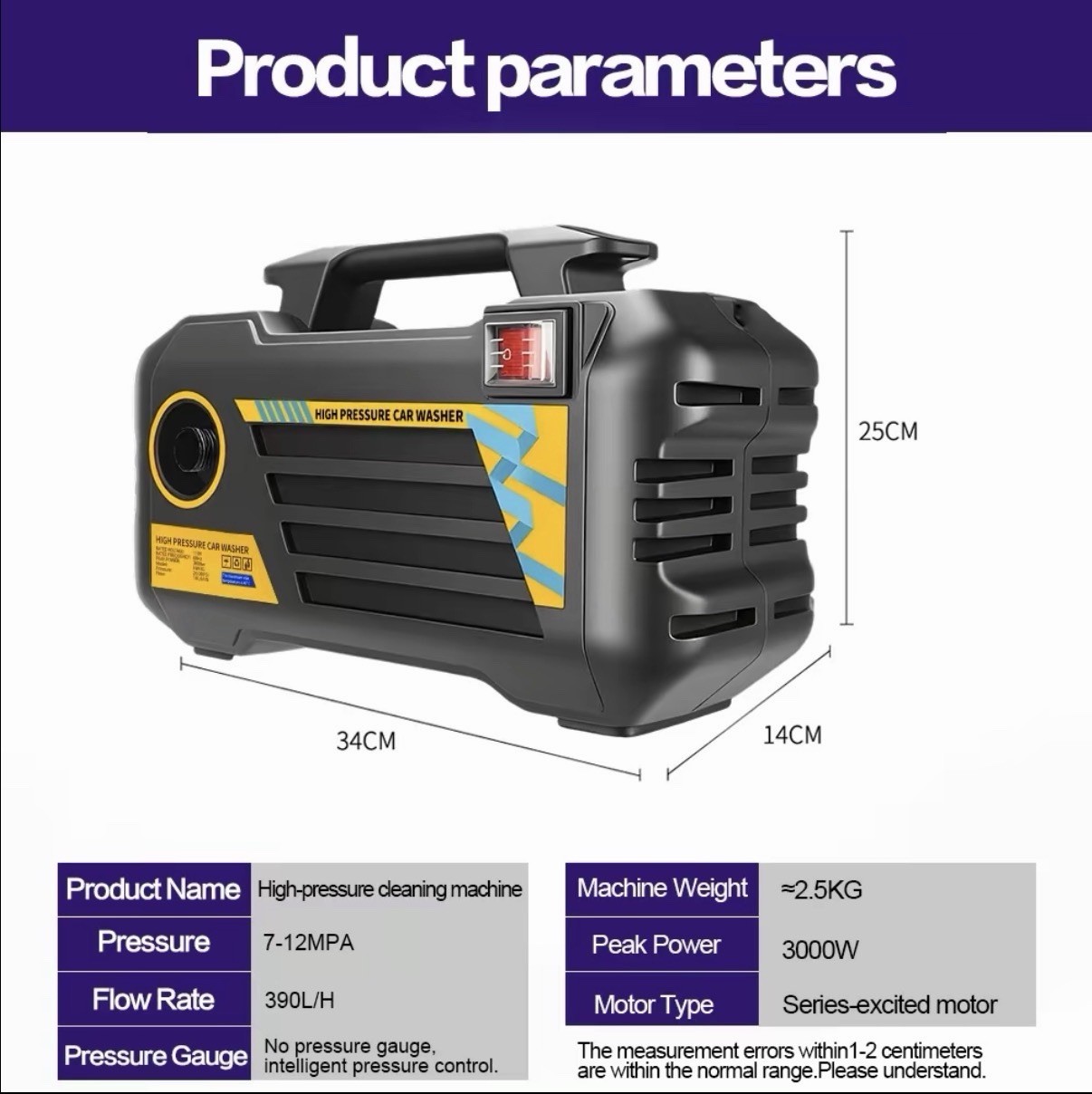 Joysync Electric Pressure Washer 2600 Max PSI 4.8 GPM Electric Powered Washers,