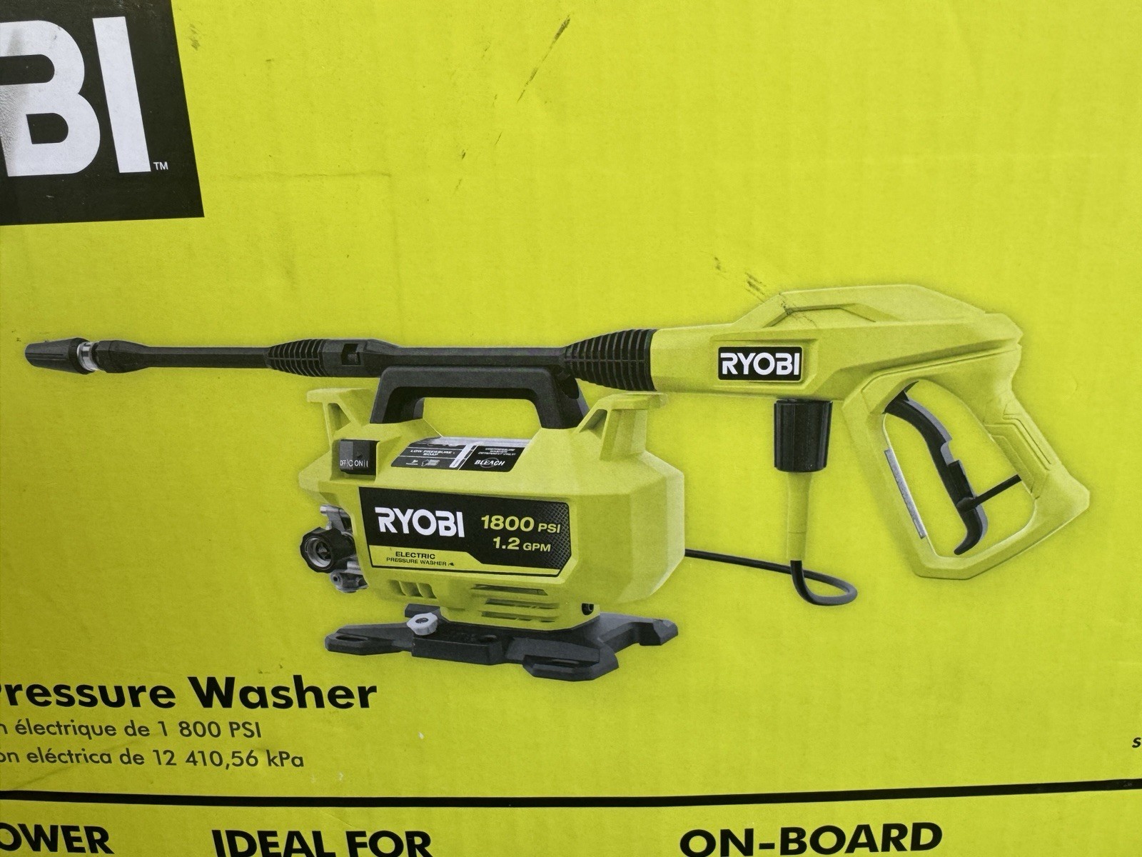 RYOBI RY141803 1800 PSI 1.2 GPM Electric Pressure Washer – For Parts Only