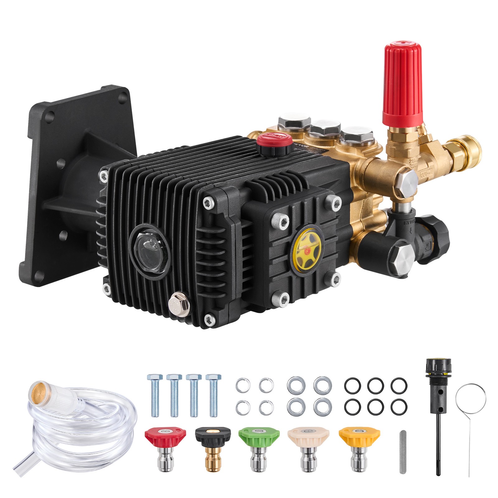 VEVOR Pressure Washer Pump 1″ Shaft Horizontal Triplex Plunger 4400 PSI 4.4GPM