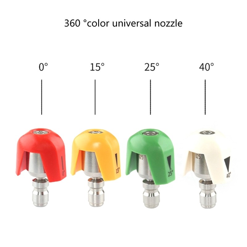 Four-Piece Stainless Steel Car Wash Nozzle Kit with 1/4 Quick Connect