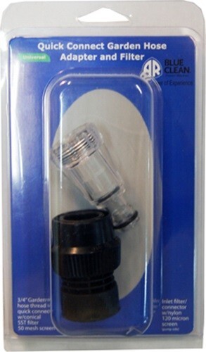 AR Blue Clean PW909103K-R Garden Hose Quick Connect Adapter with Filter