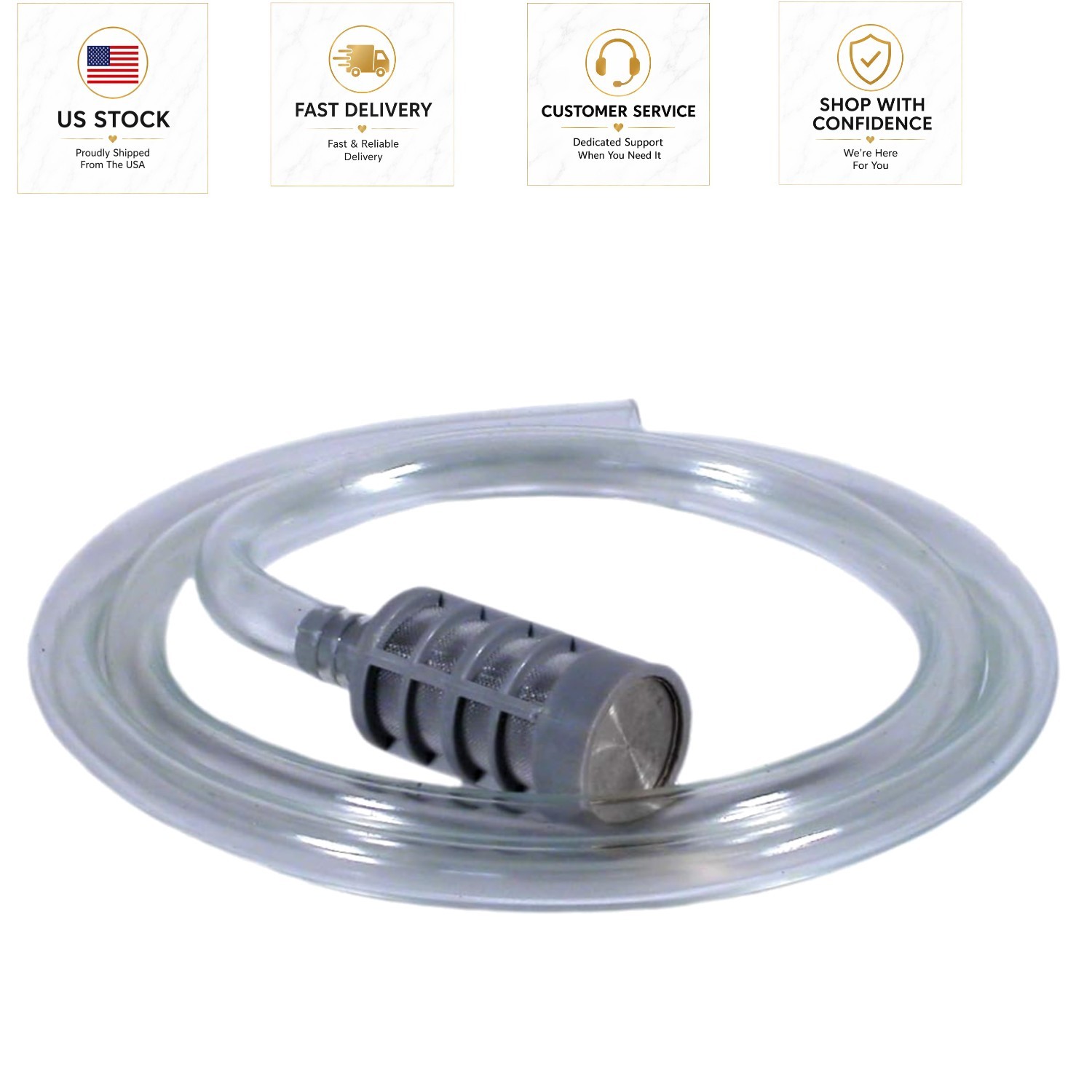 Versatile 3ft Pressure Washer Soap Tubing Kit with Contaminant Filter – Gray