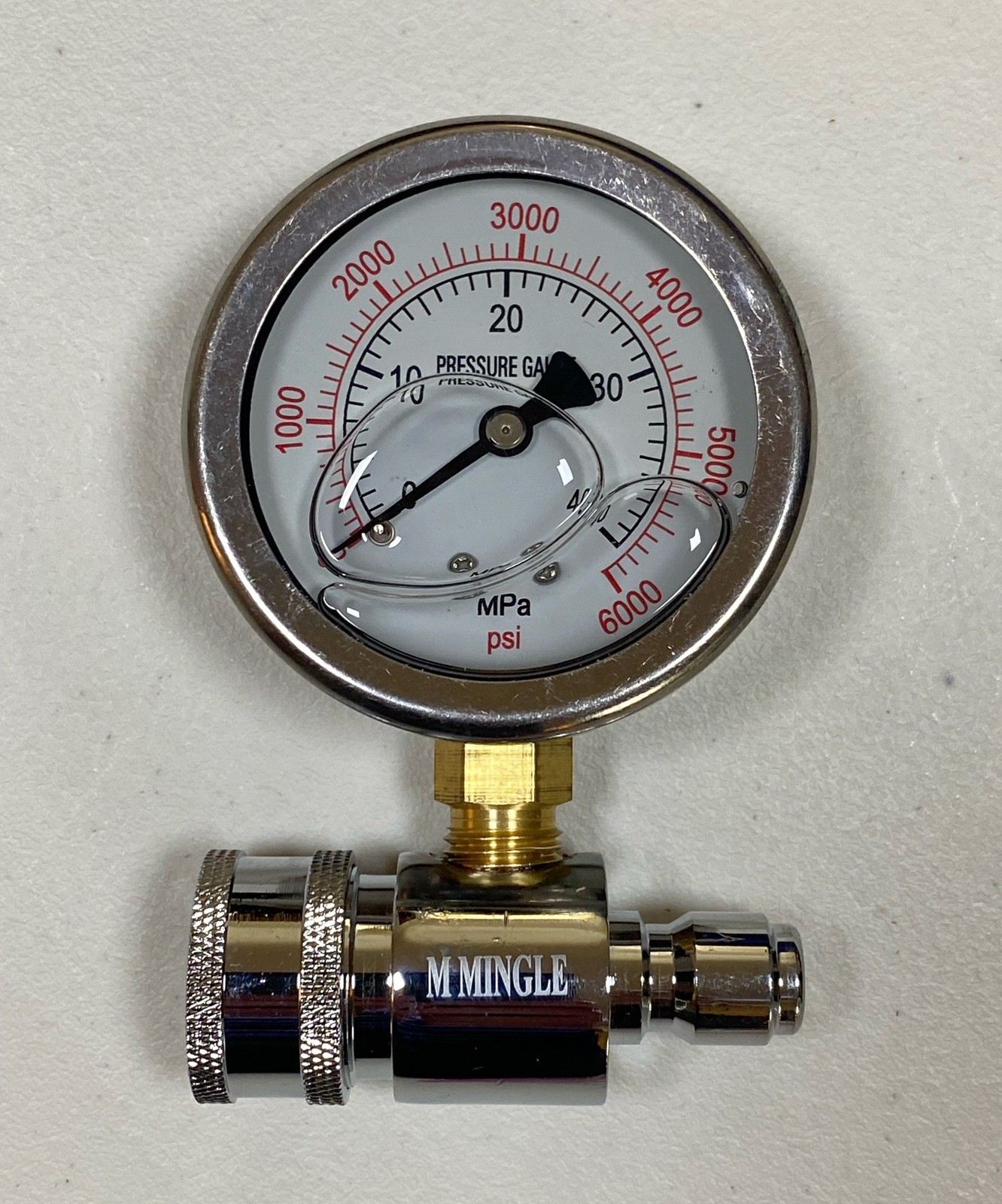 M MINGLE PRESSURE WASHER GAUGE KIT, 3/8 INCH QUICK CONNECT, 6000 PSI