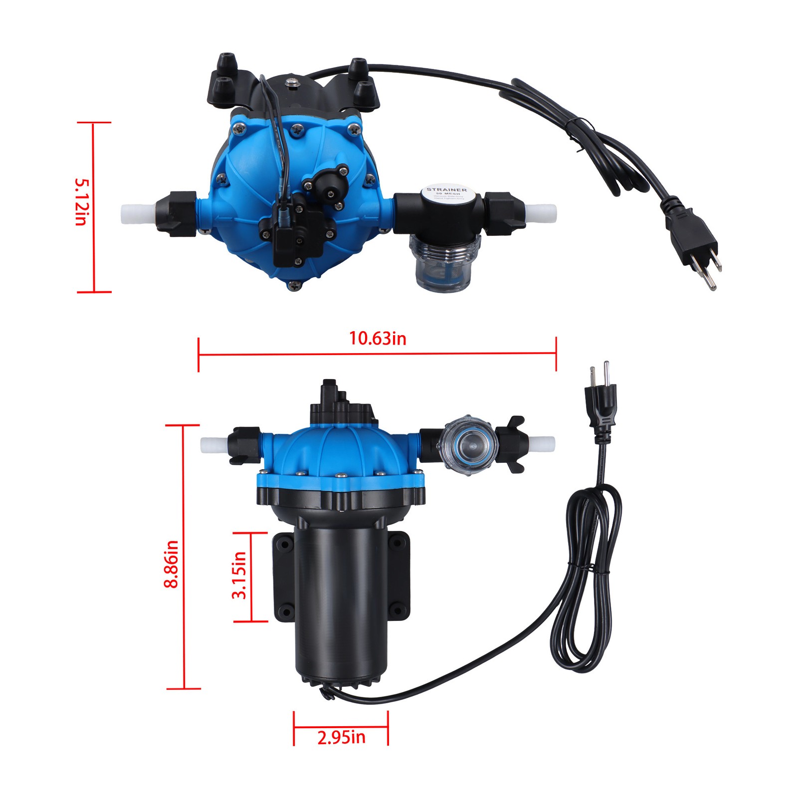 80 PSI 6GPM Diaphragm Water Pump 5-chamber Self Priming Pressure Booster Pump