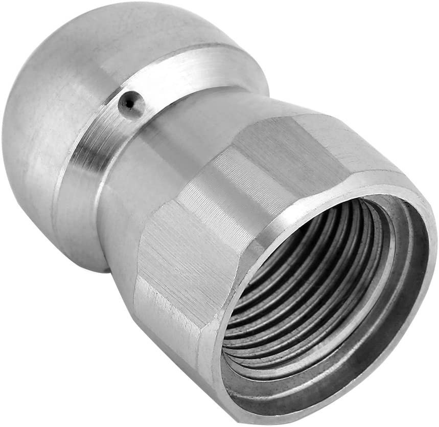 Sewer Jetter Nozzle Kit W/Hydro Jet, Random Flow & Button Sealing for Drain