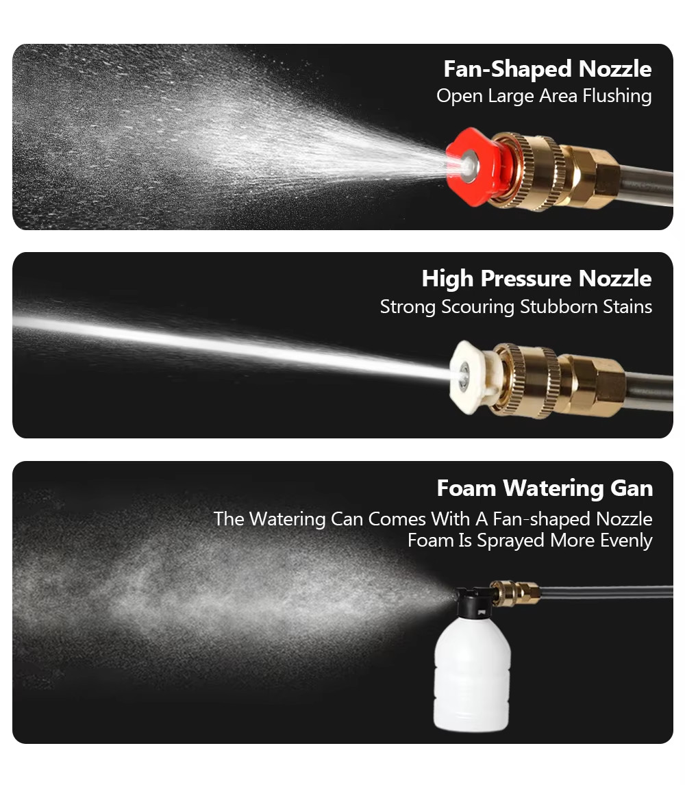 50Bar 200W Battery Operated 20000mAh 6-in-1 High Water Pressure Pressure Washer
