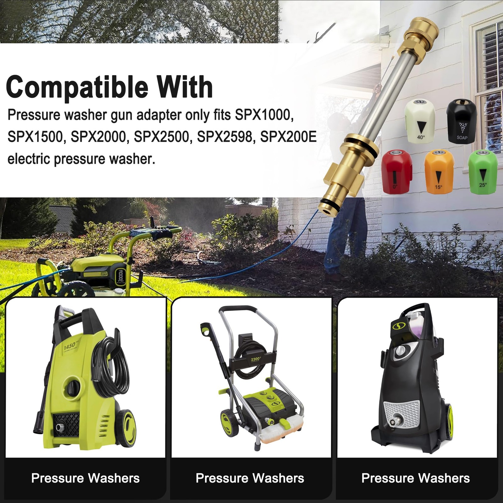 Pressure Washer Gun Adapter For Sun Joe SPX1000 SPX1500 SPX2000 SPX2500 Series