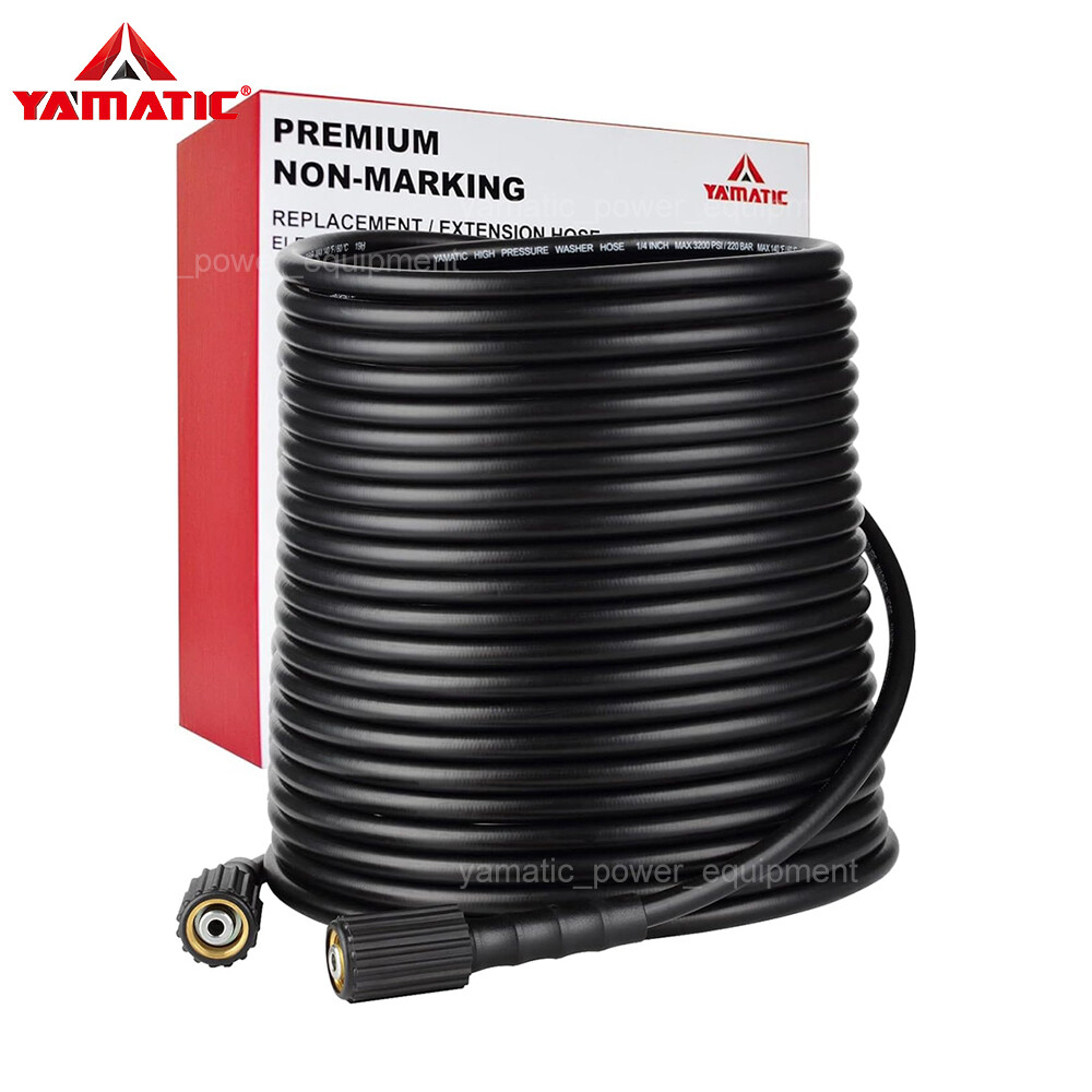 YAMATIC Pressure Washer Hose Kink-free 1/4″ Power Washer Hose M22-14mm 3200 PSI