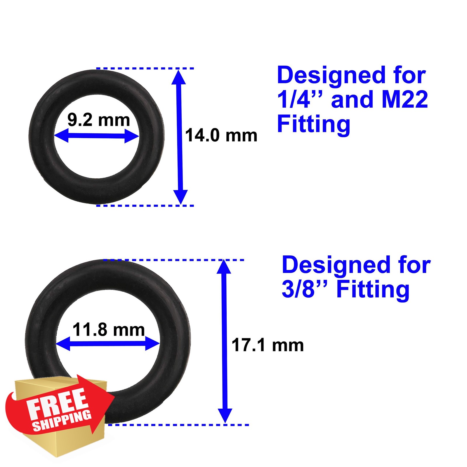 M MINGLE Pressure Washer O-Rings 1/4 3/8 M22