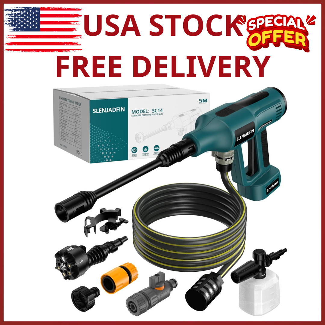 Cordless Pressure Washer for Makita 18V Battery Brushless Motor 6-in-1 Nozzle