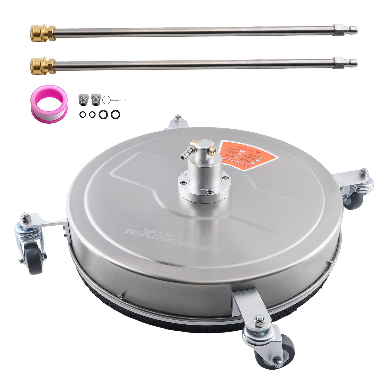 20″ Pressure Washer Surface Cleaner 4200PSI Steel 1/4″ Quick Connec Stainless