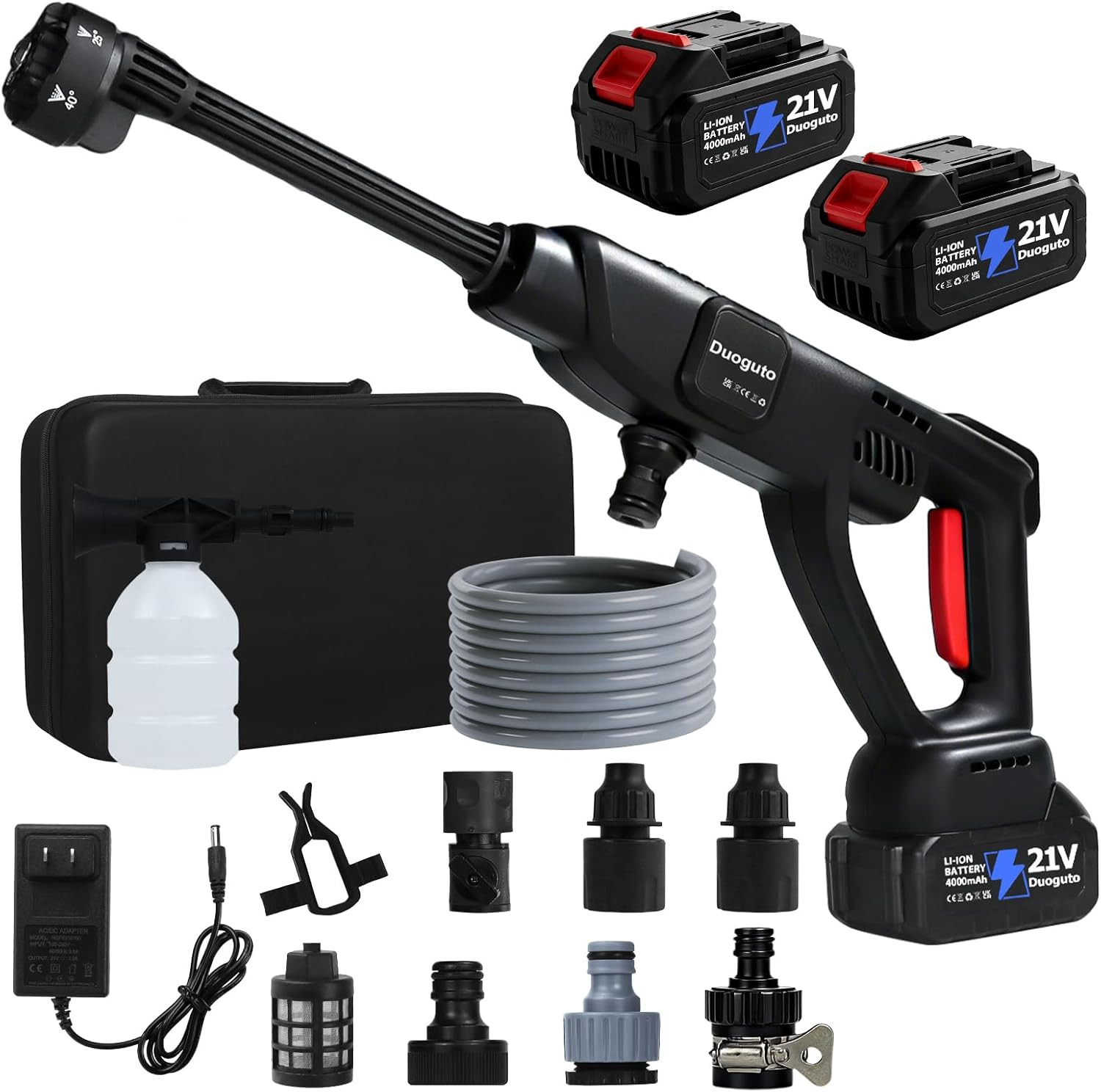 1400 PSI Cordless Pressure Washer with Foam Cannon & 3 Pressure Modes