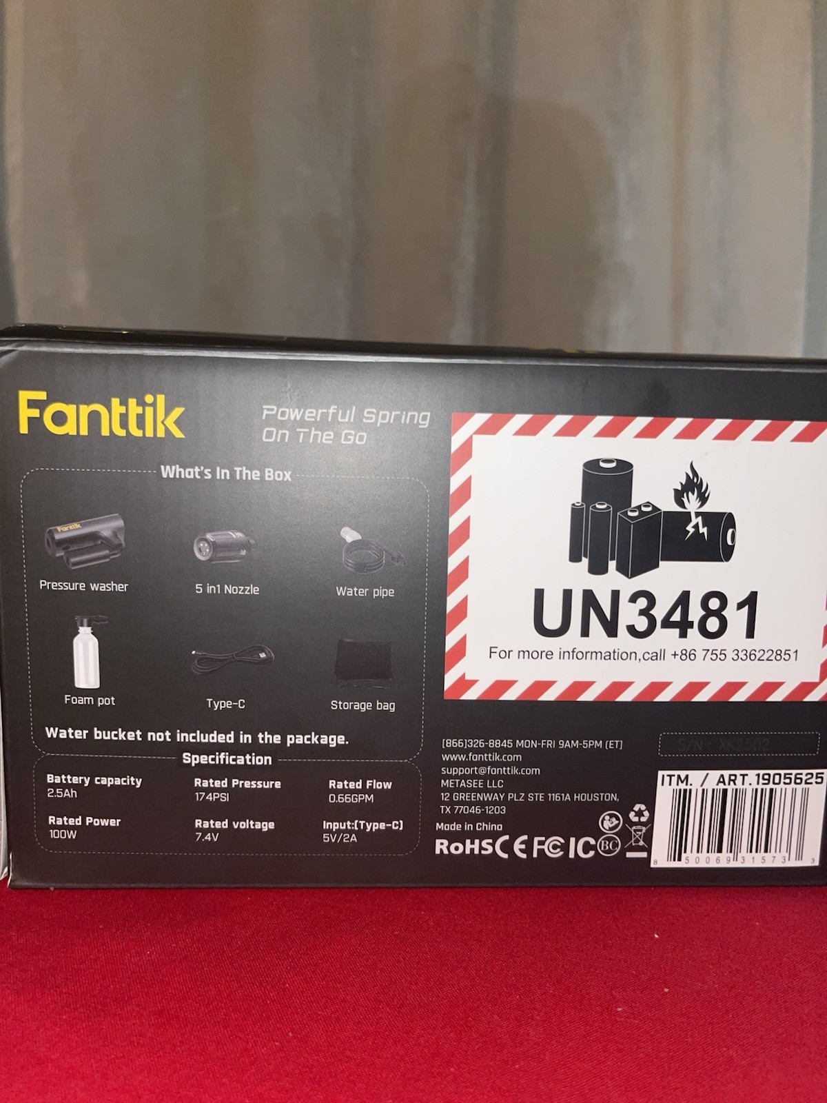 Fanttik K100 Flip Wireless Pressure Washer 174 PSI 5-in-1 Nozzle Soap Tank New