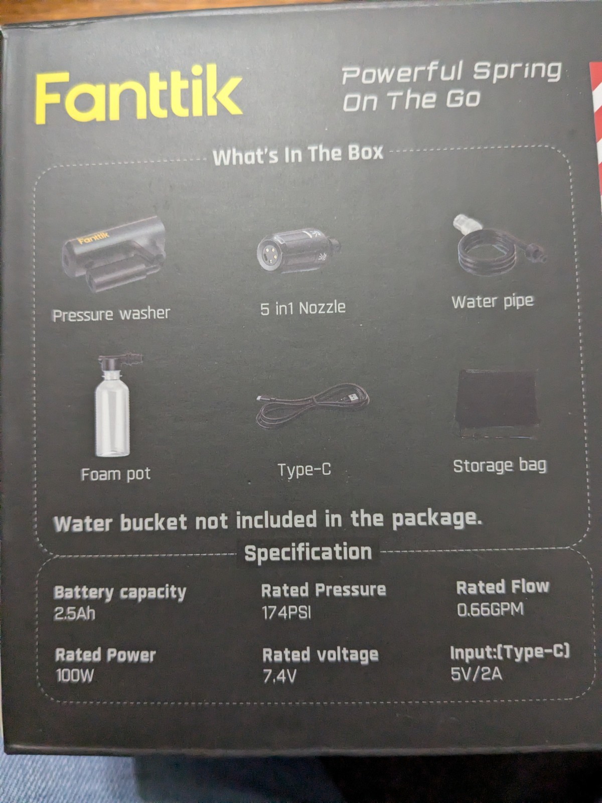 Fantik K100 Flip Portable Washer W/ Accessories Black