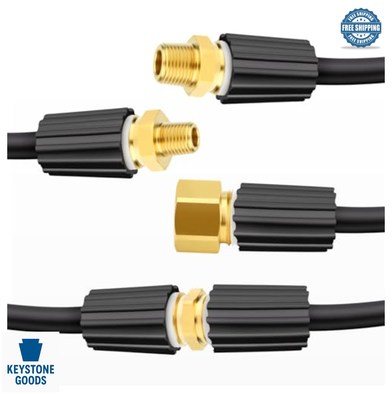 Brass M22 Pressure Washer Fitting Kit 4 Piece Adapter Connector Set Brass