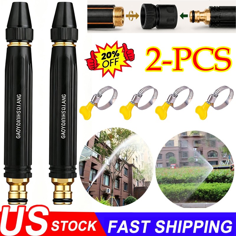2 PCS High Pressure Hose Nozzle Water Gun for Car Wash Garden Pressure Booster