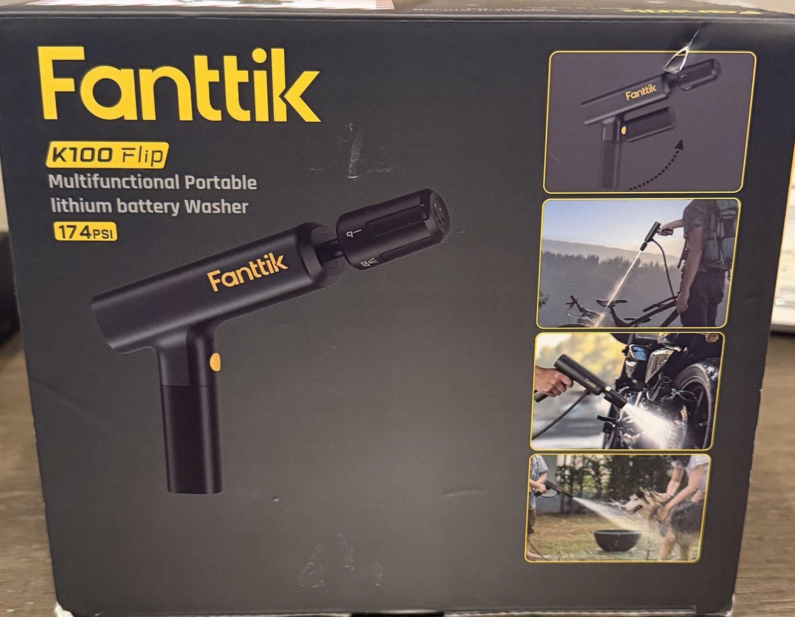 Fanttik K100 Flip Wireless Portable Pressure Washer 5 in 1 Nozzle 174 psi