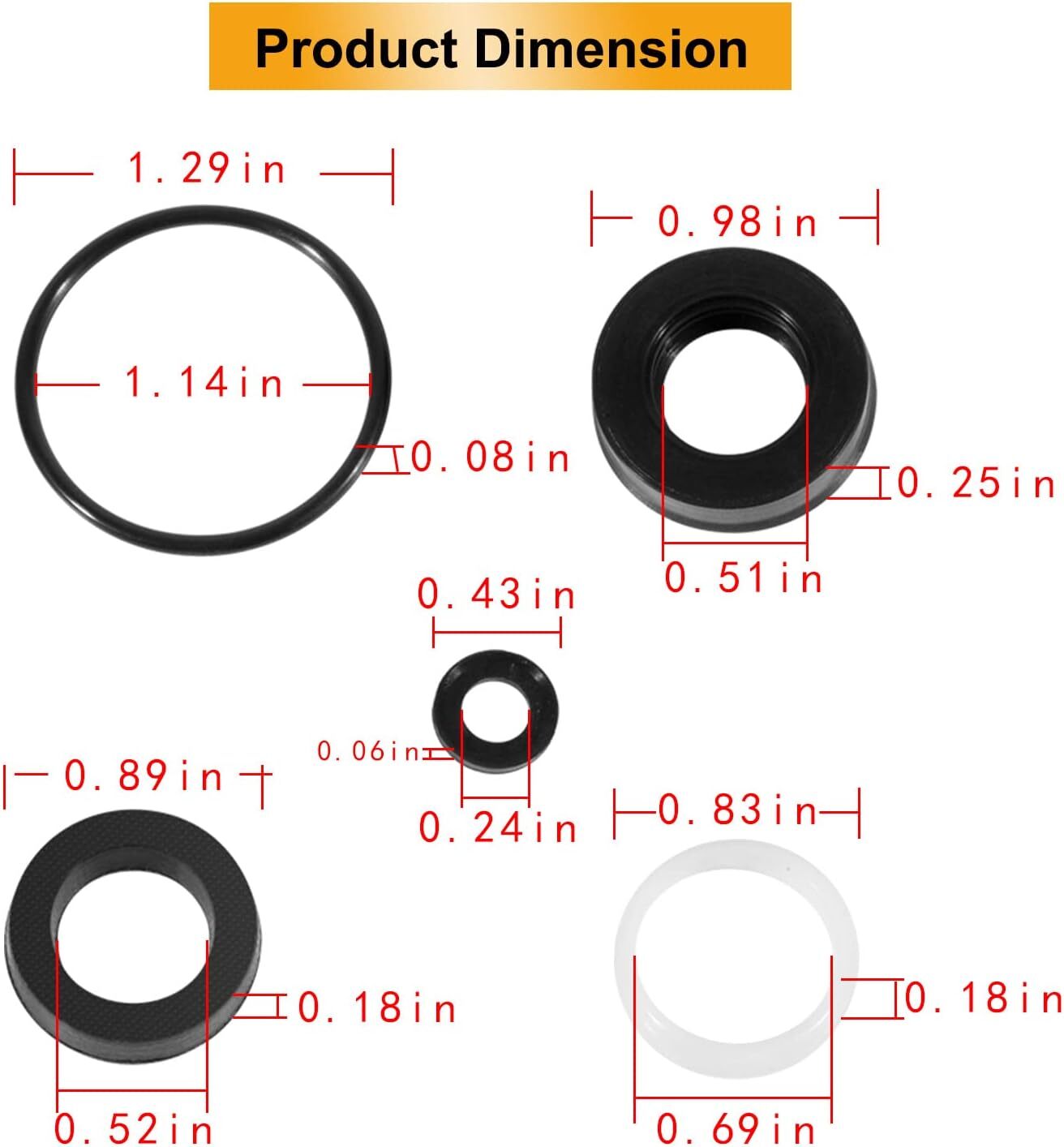 34262 Seal Kit for Cat Pump 66DX 6DX Pressure Washer Pump for 6DX35G1I, 6DX40G1I