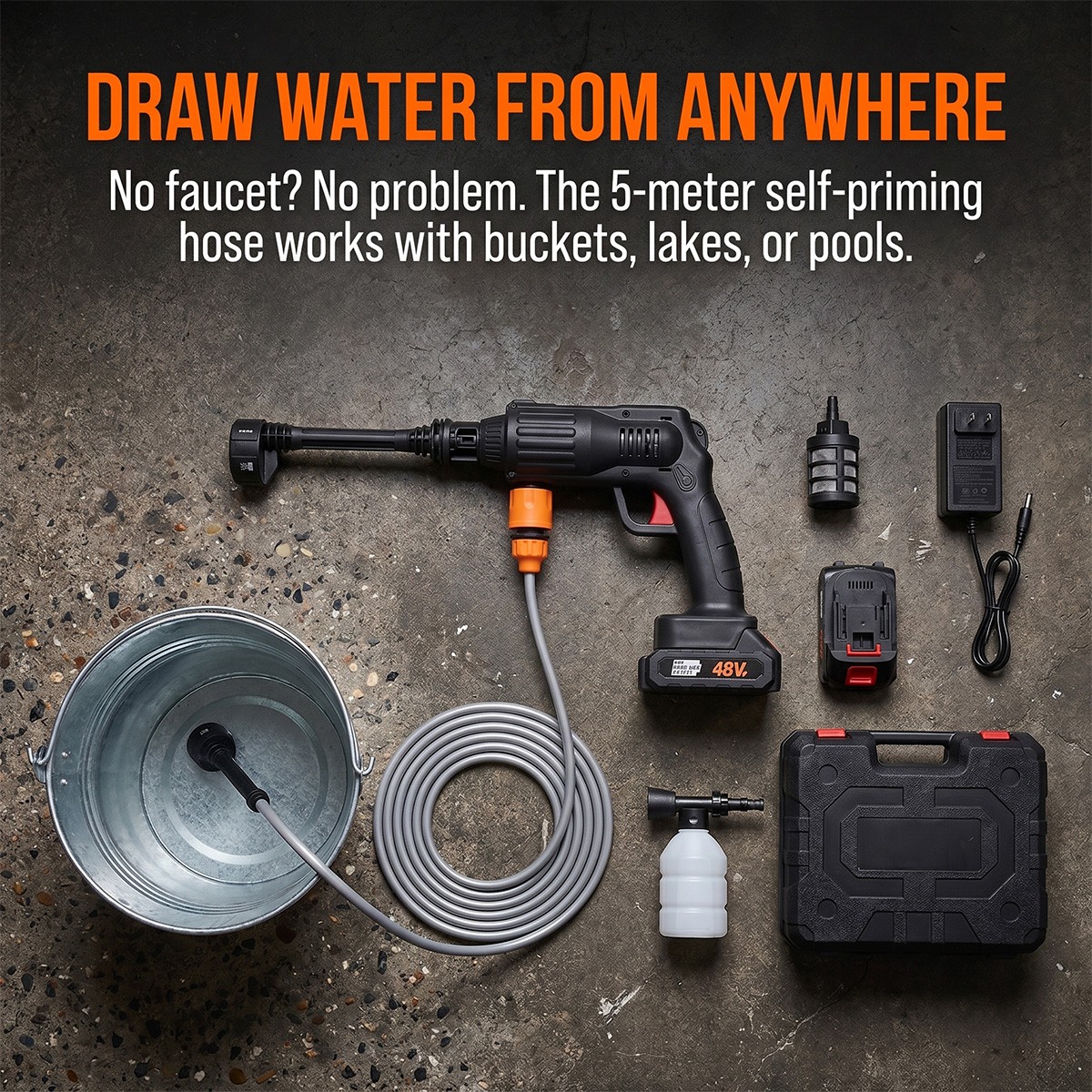 Cordless Electric High Pressure Water Spray Car Gun Portable Washer Clean Tool
