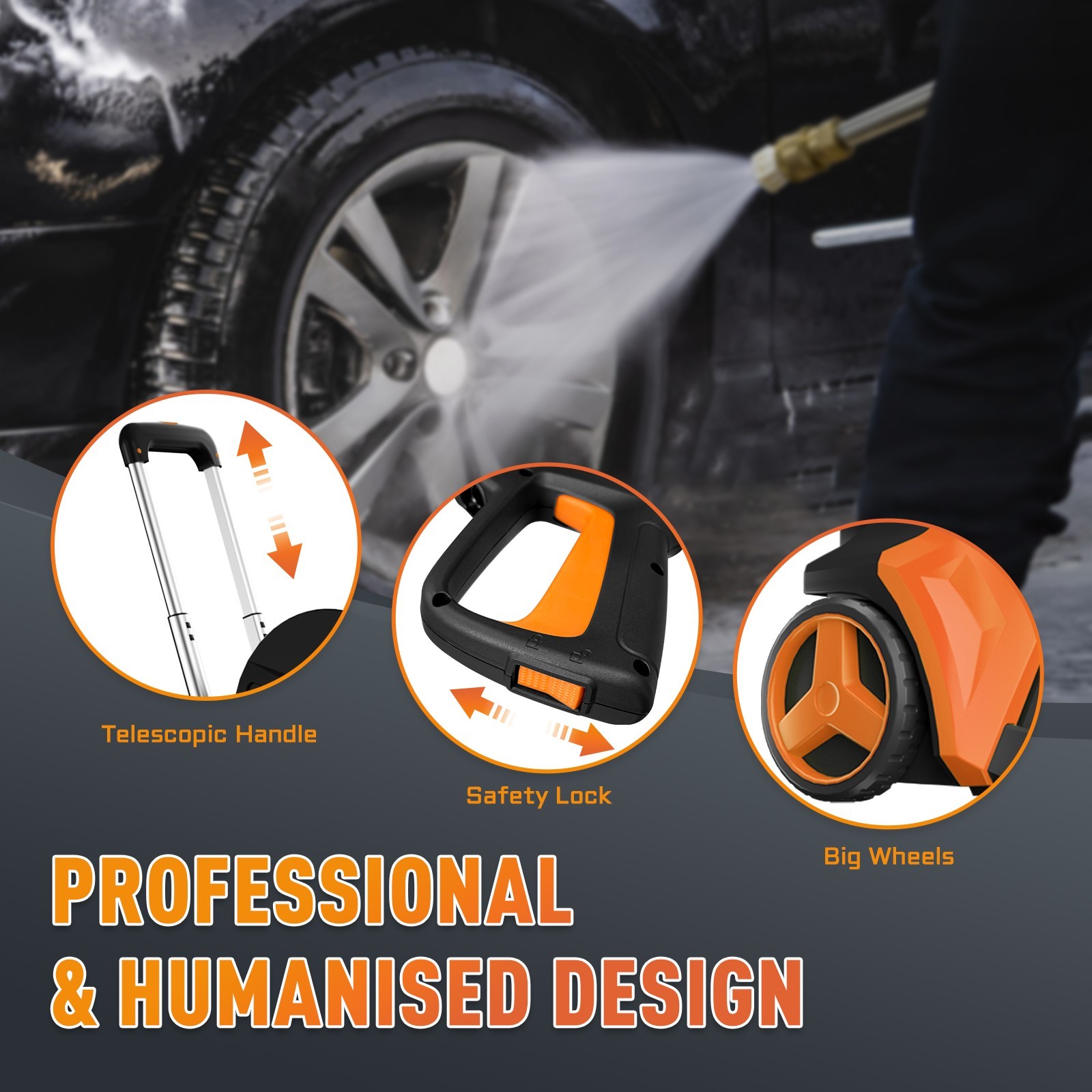 5200PSI 2.85GPM Electric Pressure Washer, 15 Level Adjustable Touch Screen