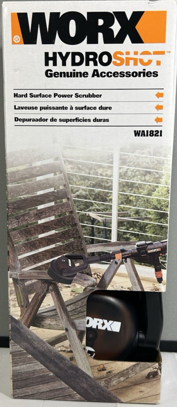 Worx Hydro Shot Adjustable Outdoor Power Scrubber Quick Snap Connection WA1821