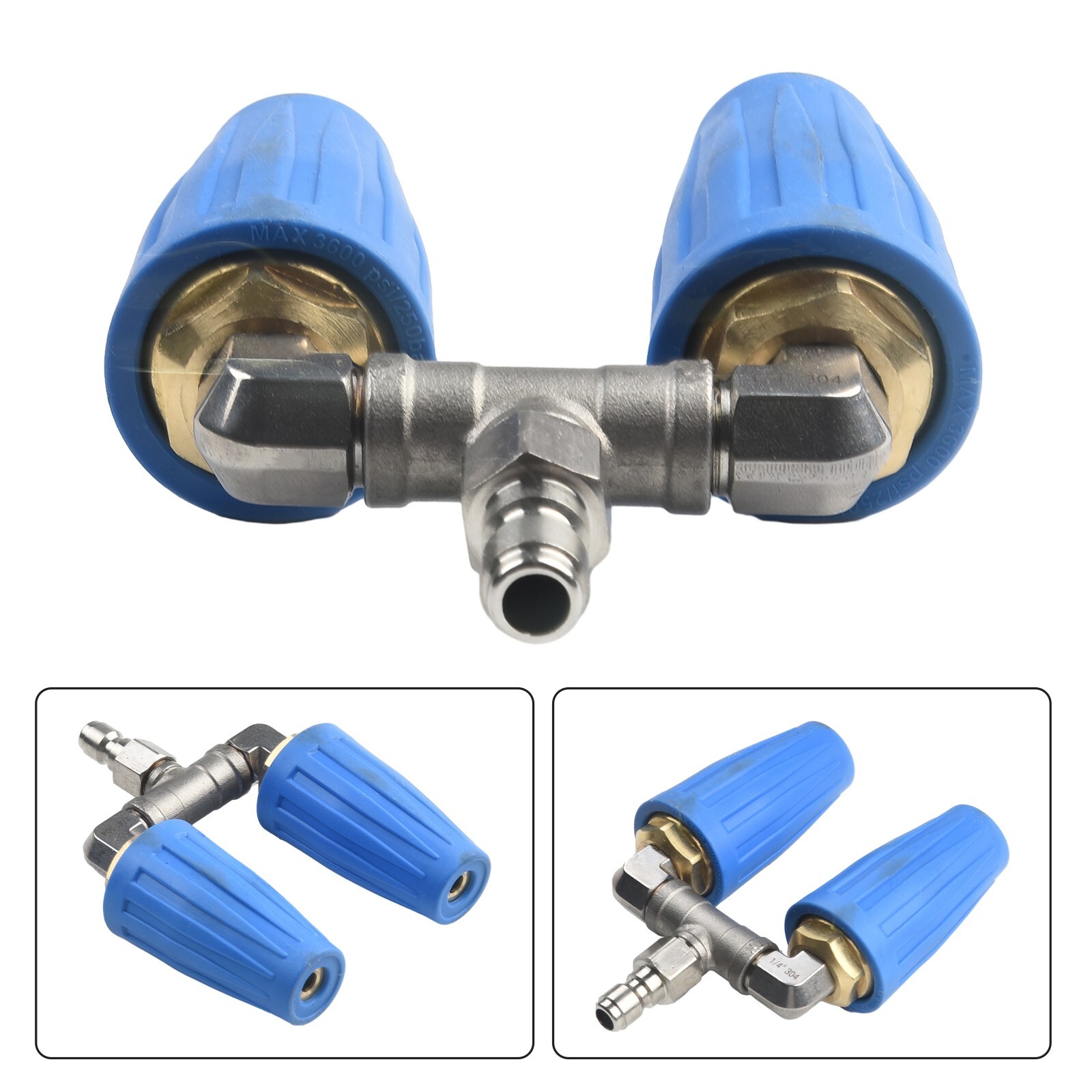 High-Pressure Washer Rotating Dual Turbo Nozzle Spray Tip1/4″ 4000PSI 4-6GPM