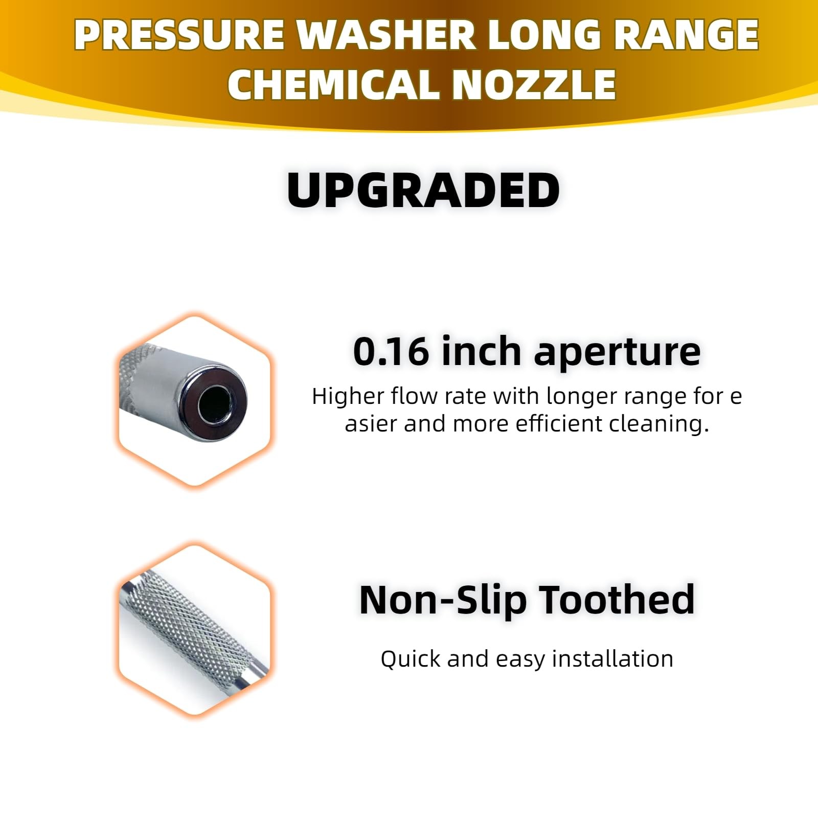 Pressure Washer Long Range Nozzle,with ladder saver nozzle for 1000 to 6000 P…