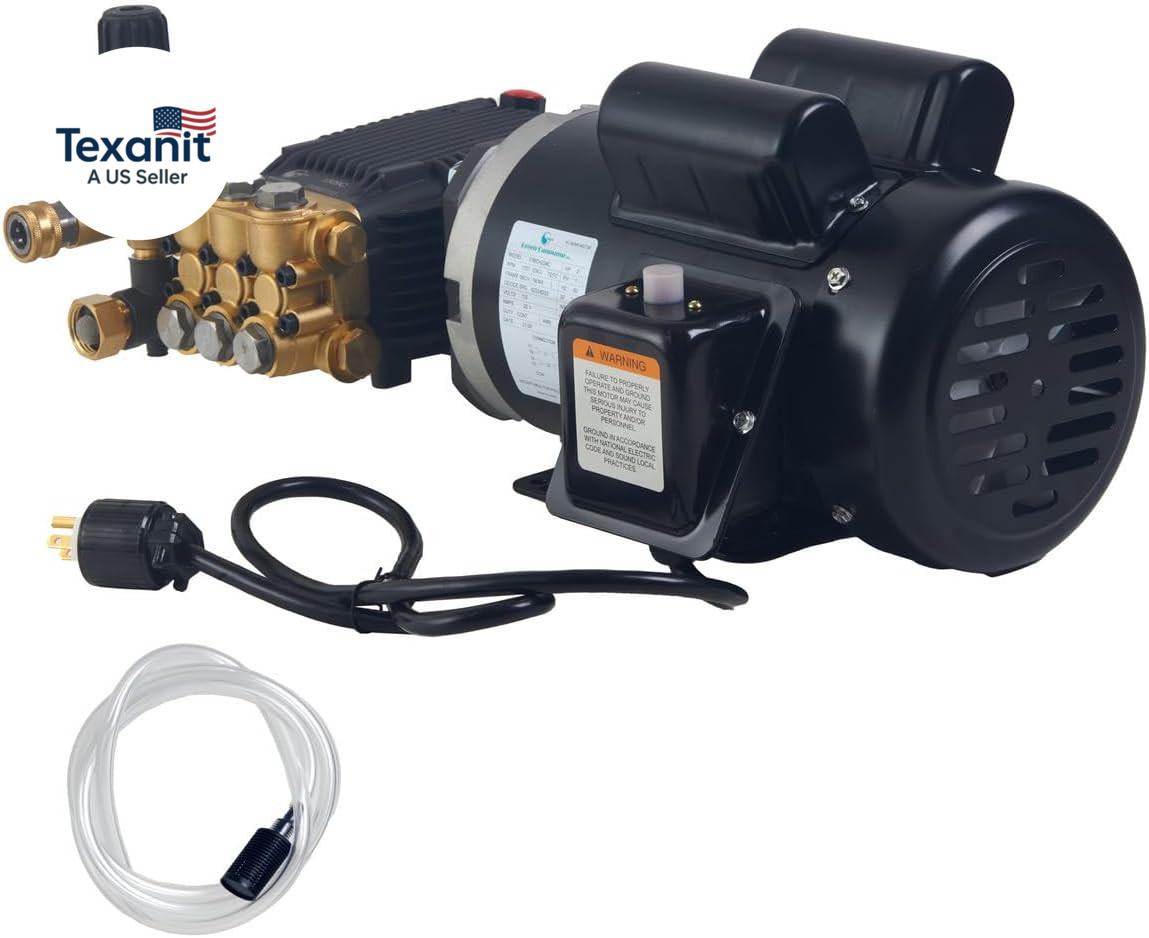 1500 PSI 2 GPM Pressure Washer Pump Assembly with 2 HP 120 V Motor – Triplex Pow