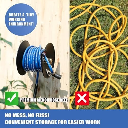 Heavy Duty Hose Reel 50ft Wall Mount Hand Crank