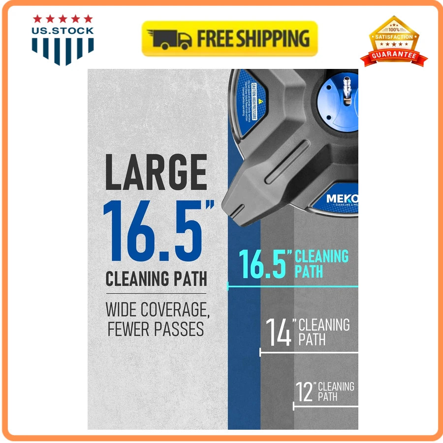 MEKOH 16.5 Inch Pressure Washer Surface Cleaner 3600PSI with 4 Wheels 1/4 Quick