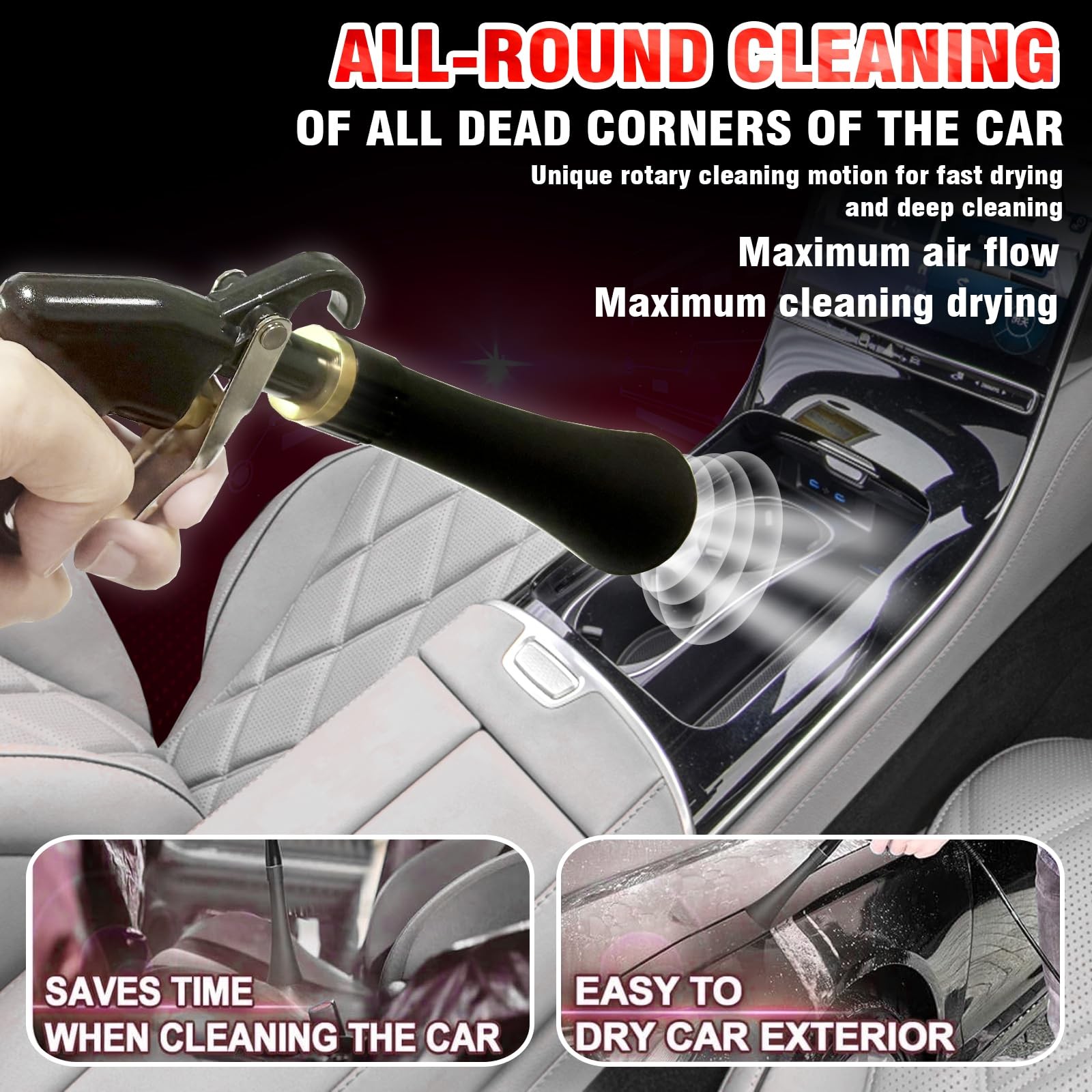 GZKJM High Pressure Car Interior Spraying Washing Gun with 2 Set Nozzle Spray…