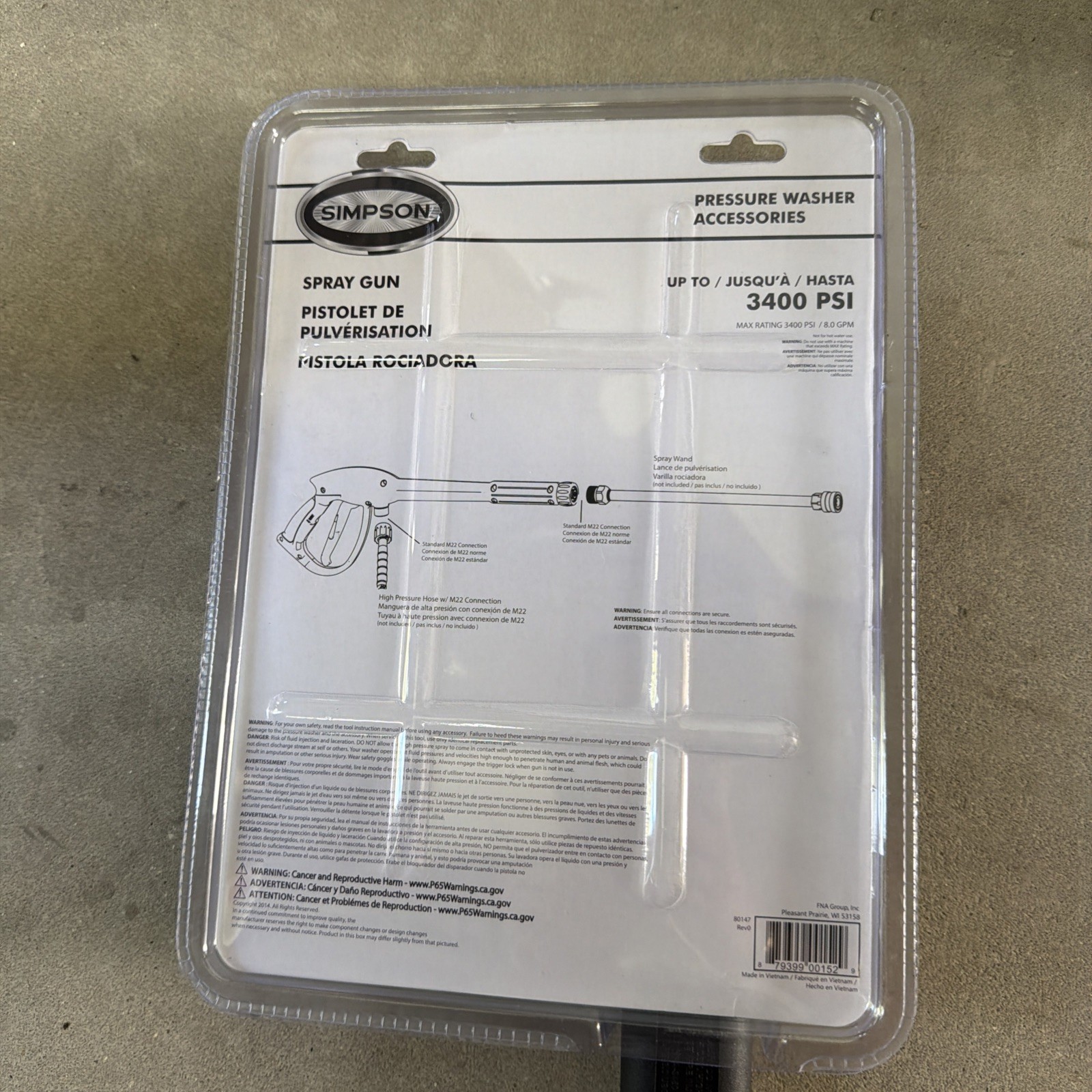 Simpson Cleaning 80147 Universal Pressure Washer Gun for Cold Water 3400 Psi
