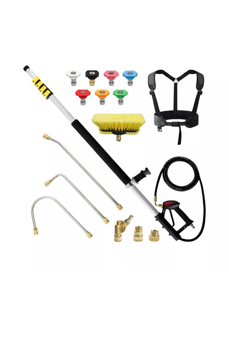 JANZ 24 FT Pressure Washer Telescoping Wand with Power Washer Extension Wands…