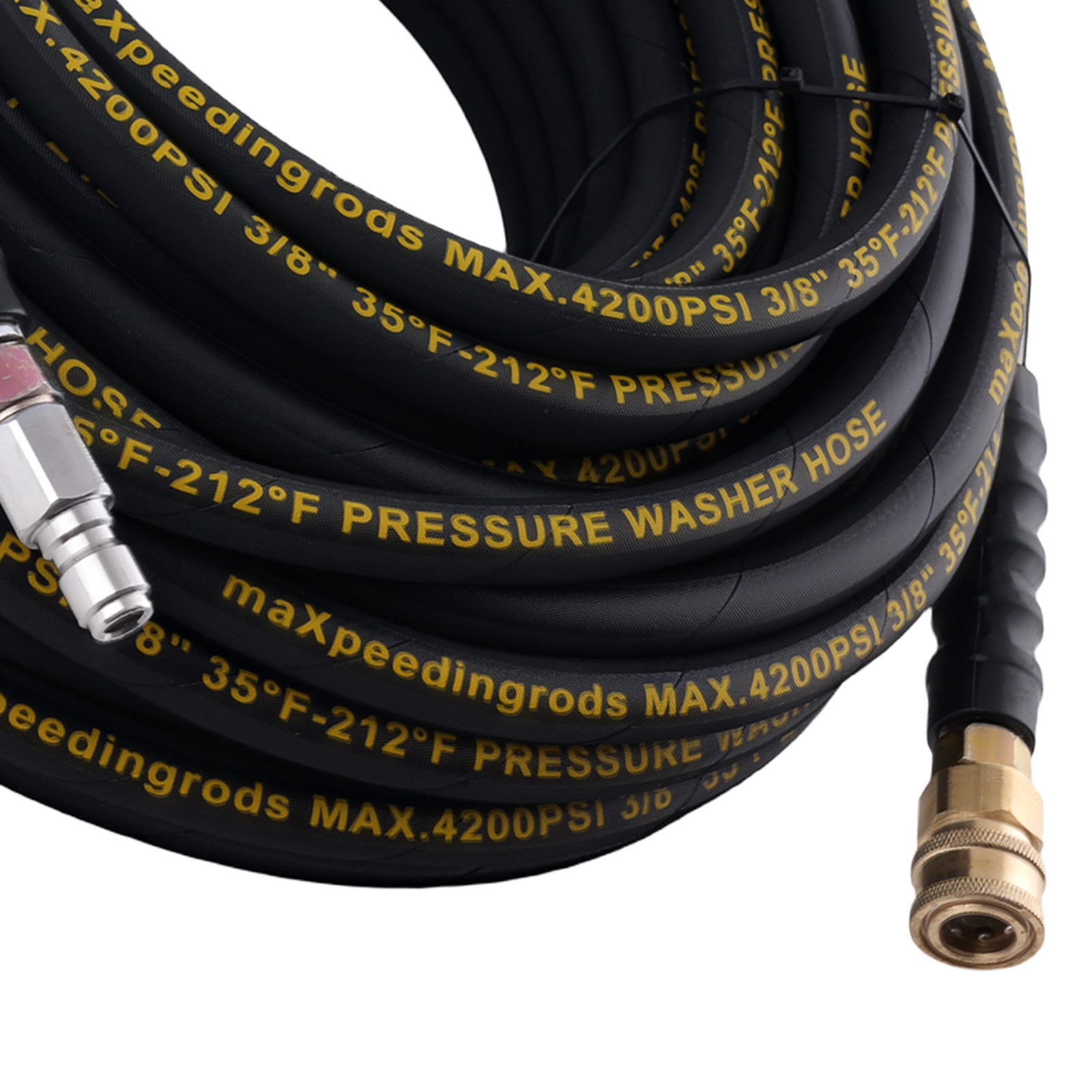 100ft 3/8″ Power Pressure Washer Hose 4200PSI Steel Wire Braided Super Flexible