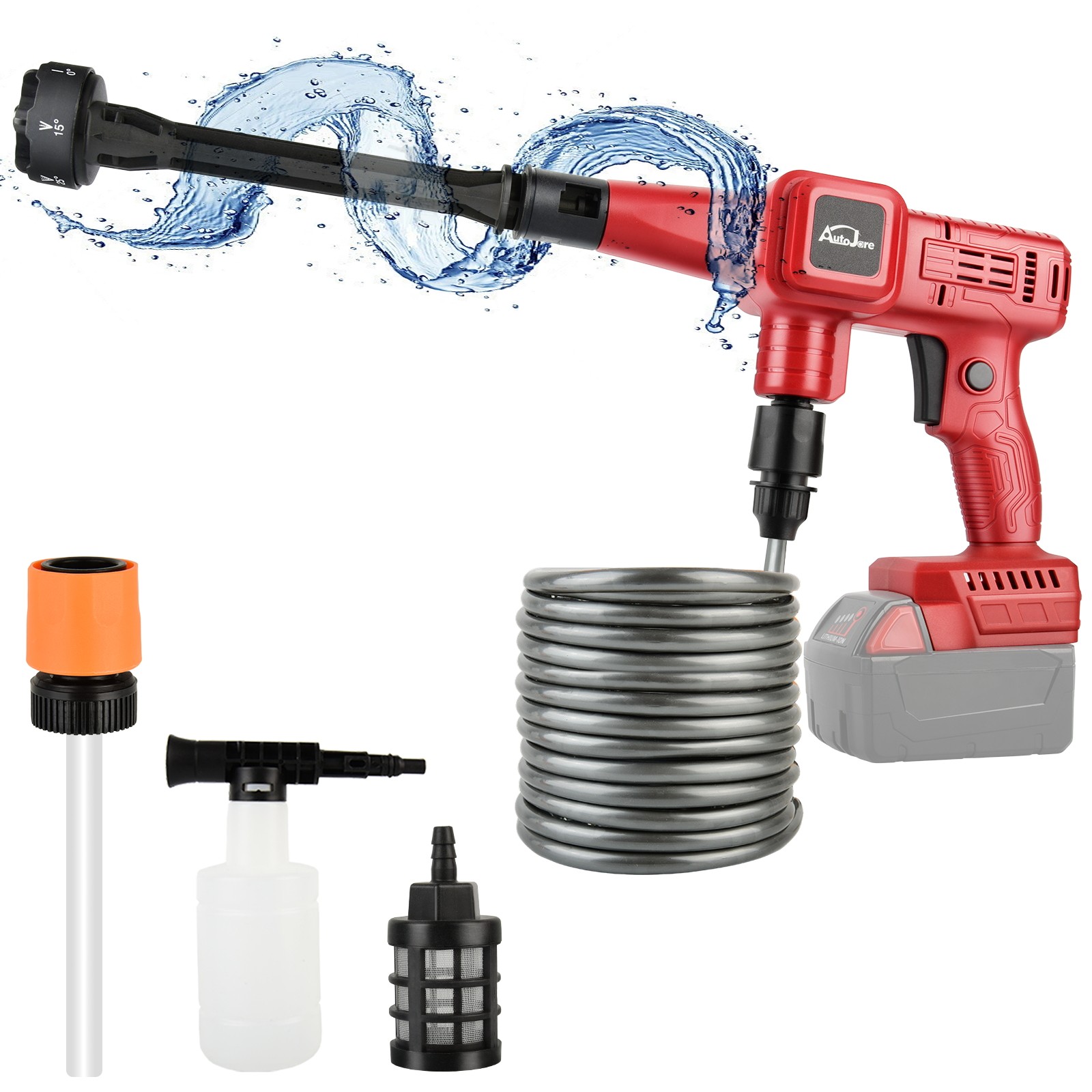 880PSI Cordless Pressure Washer for Milwaukee M18 Battery Portable Cleaner