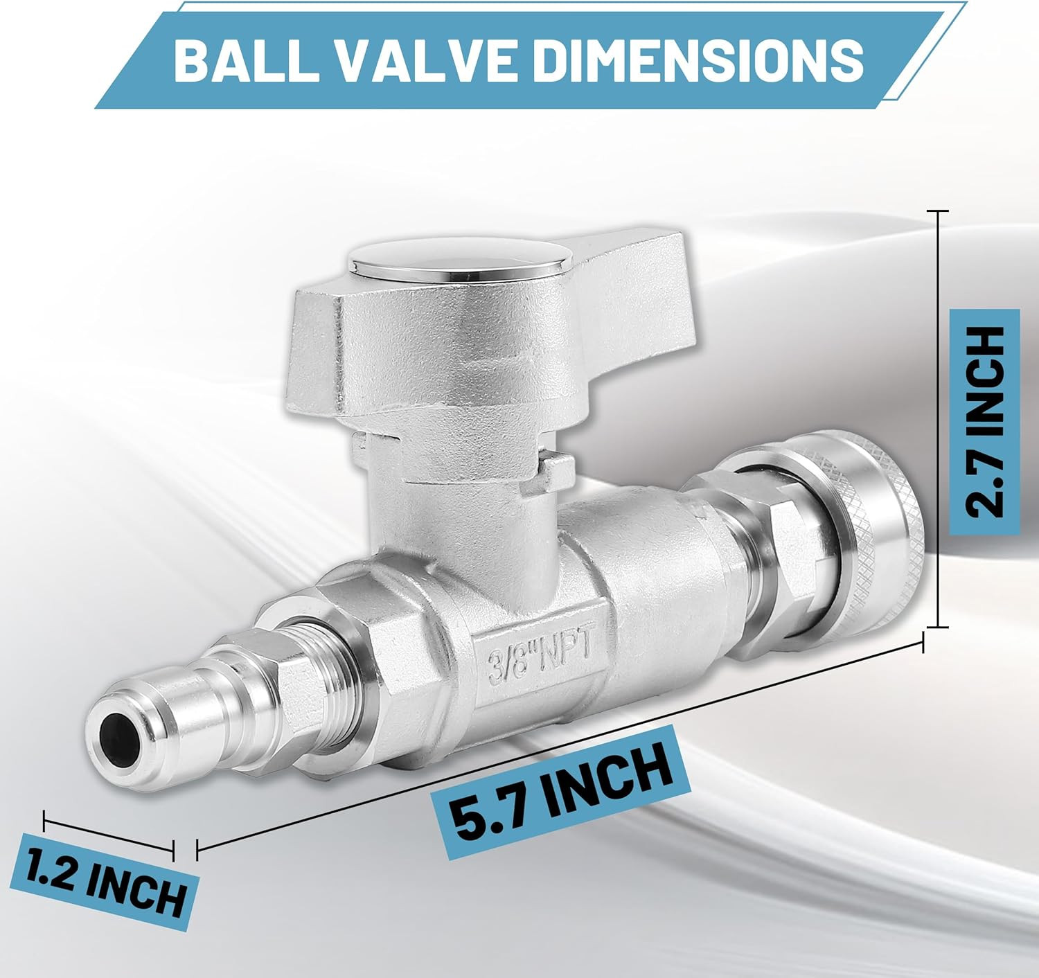 Ball Valve Pressure Washer, 3/8″ Quick Connect Ball Valve Kit, High Pressure Shu
