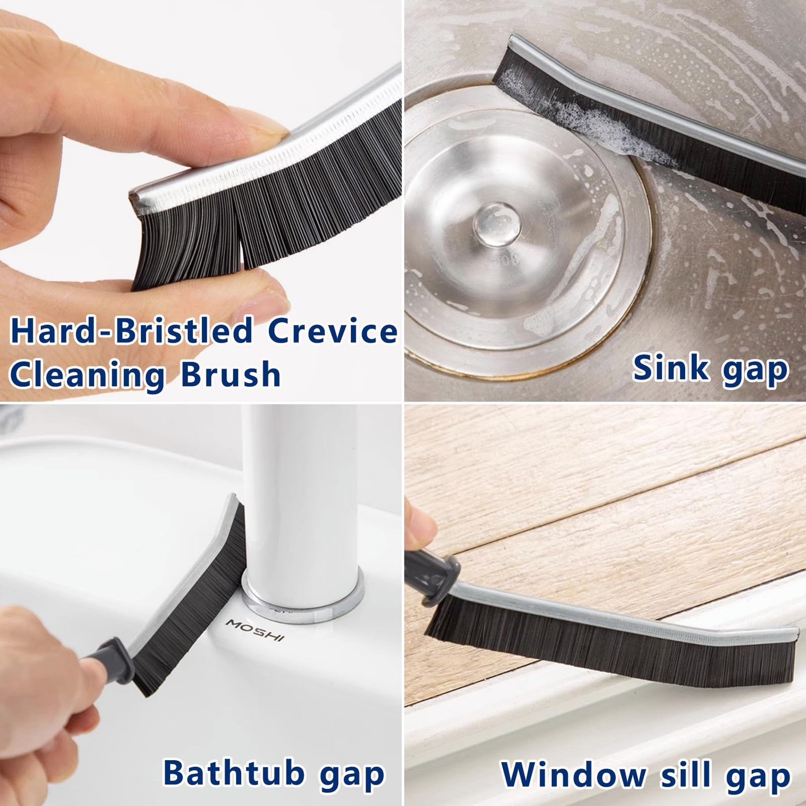 10Pcs Crevice Cleaning Tools, Gap Brush Set,Cleaning Brushes Black