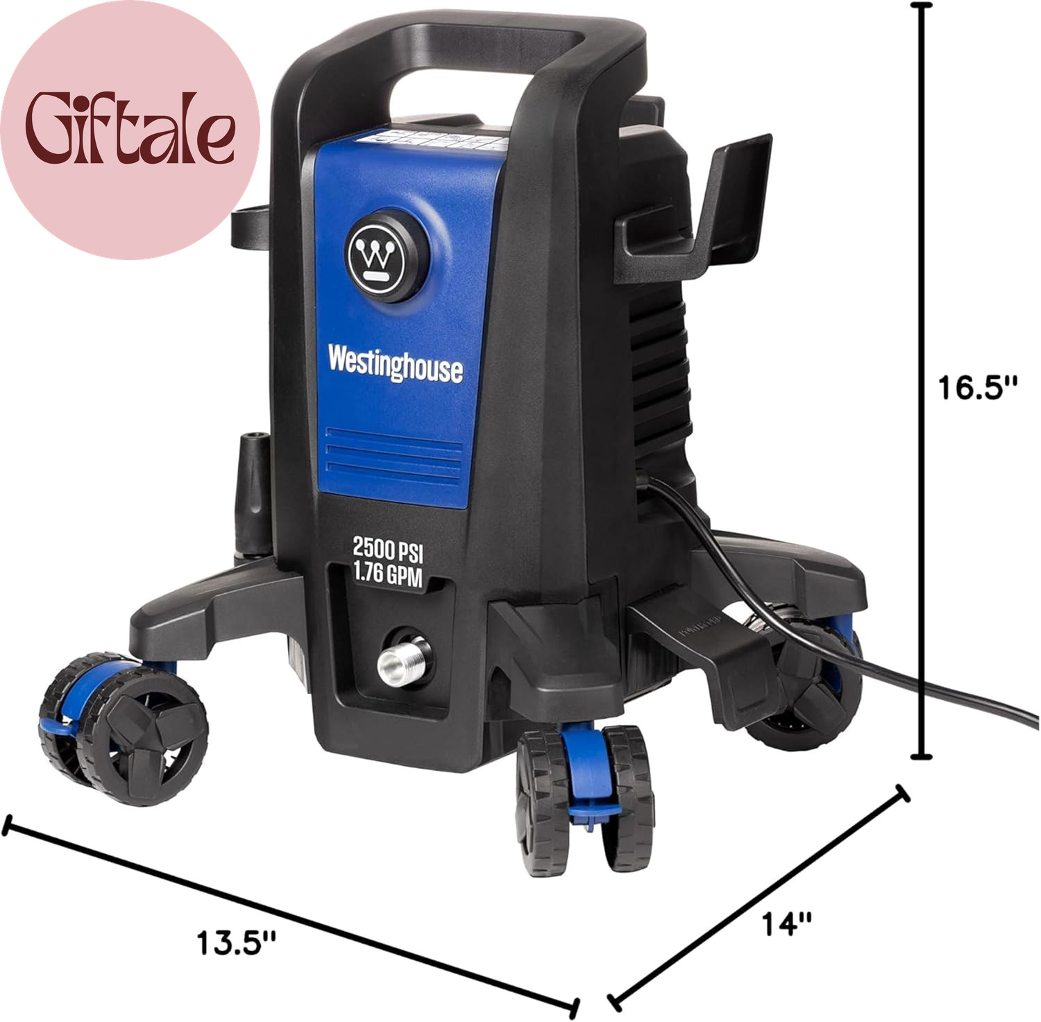 Epx3500 Electric Pressure Washer, 2500 Max PSI 1.76 Max GPM with Anti-Tipping Te