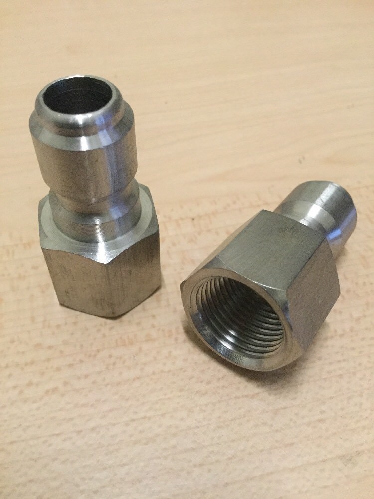 2- Power Pressure Washer 3/8″ FPT Quick Connect Plug 4000 PSI Stainless Steel