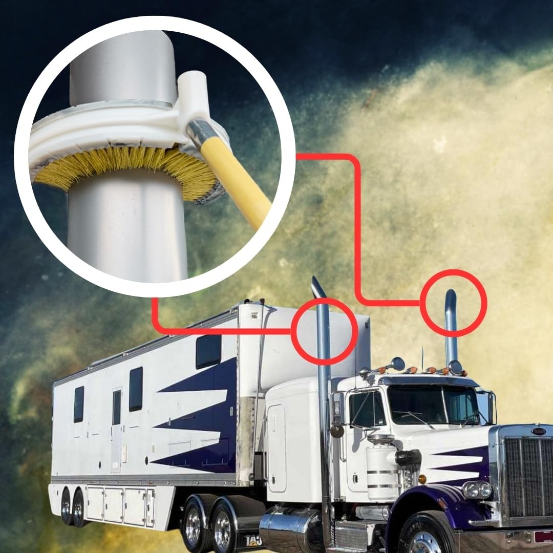 Teravan Wash Brush for Exhaust Stack Pipes with Natural 4″-6″,