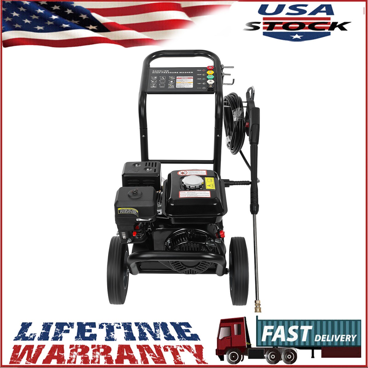PETROL PRESSURE WASHER for Cars Fences Onboard Soap Tank 3.6L FUEL TANK 2.6GPM