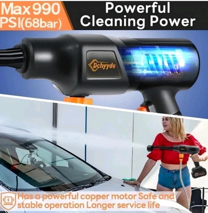 Portable Cordless Pressure Washer, 2 Rechargeable 4.0Ah Batteries 6 In 1