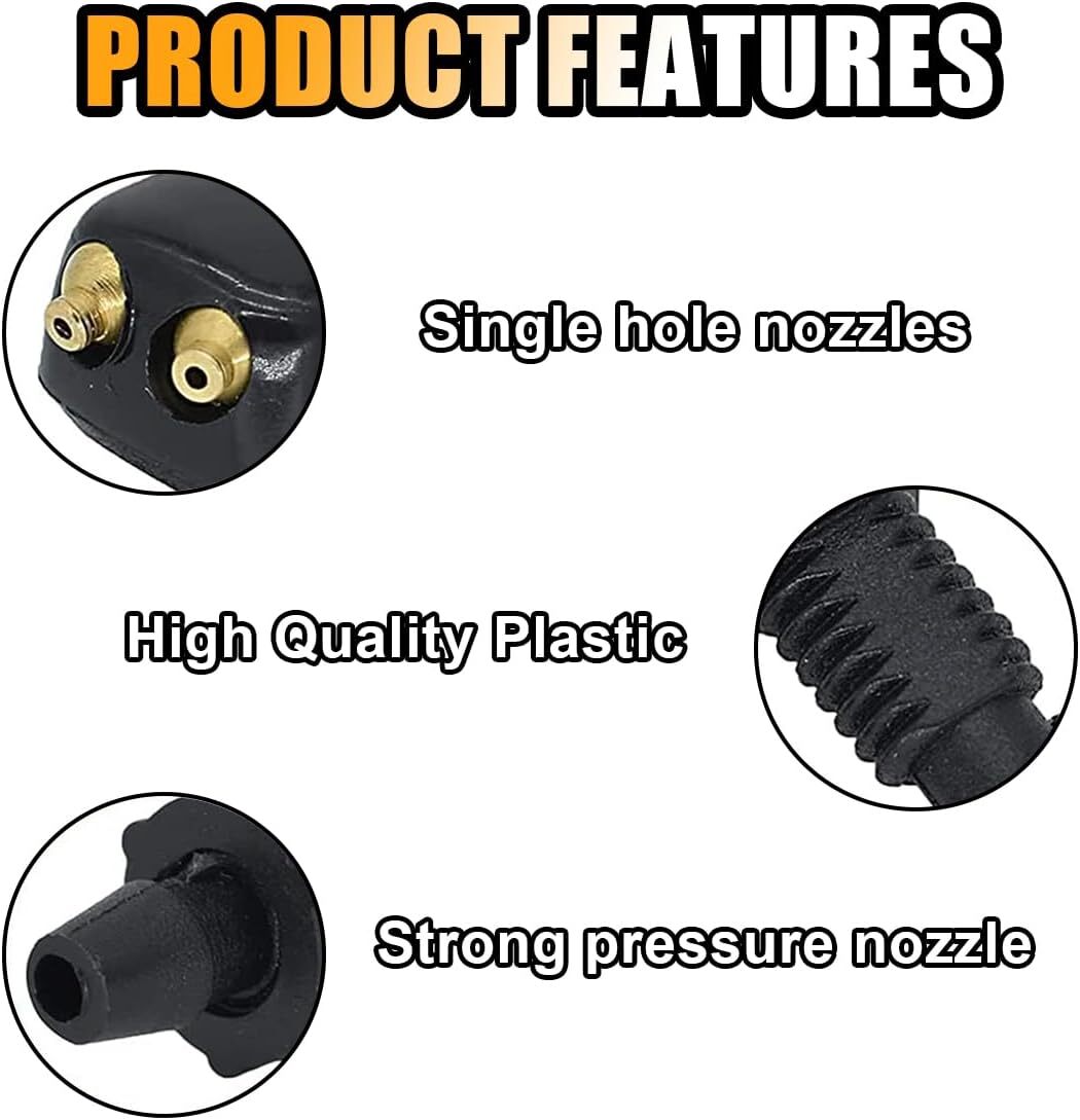 Car Front Windshield Washer Nozzles, Washer Nozzle Kit Car Double-hole Wiper..