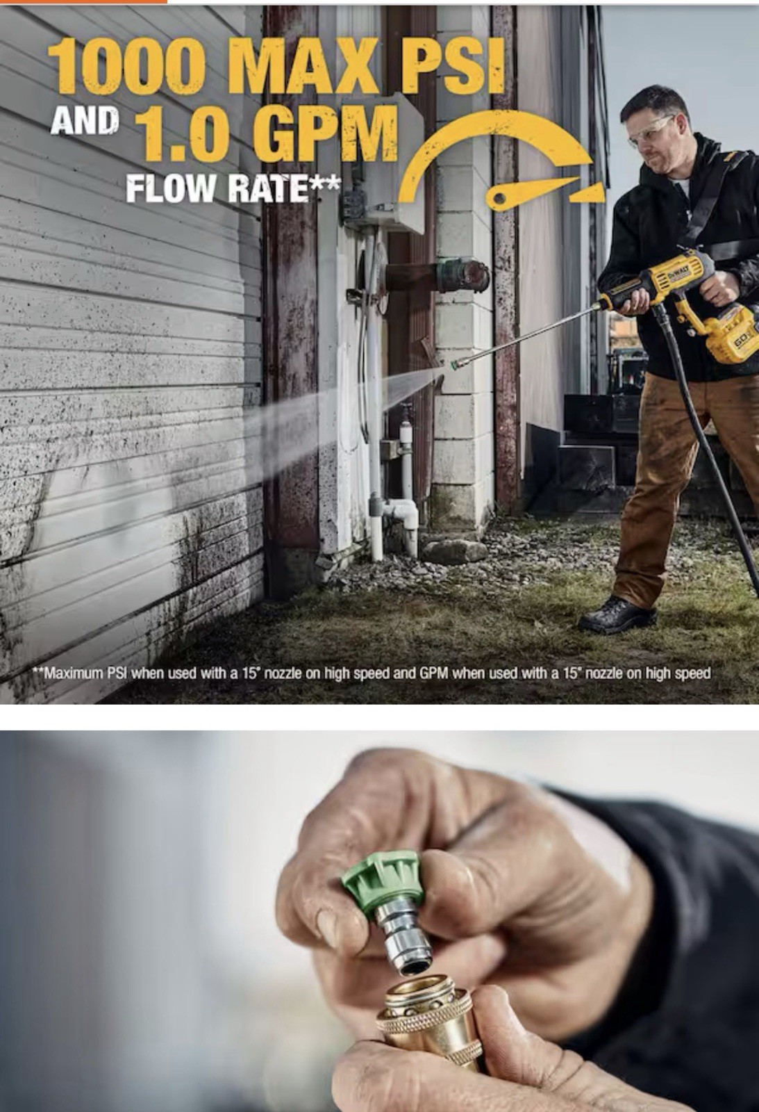 DEWALT DCPW1000 60V FLEXVOLT 1000 PSI Brushless Washer w/ Foam Cannon
