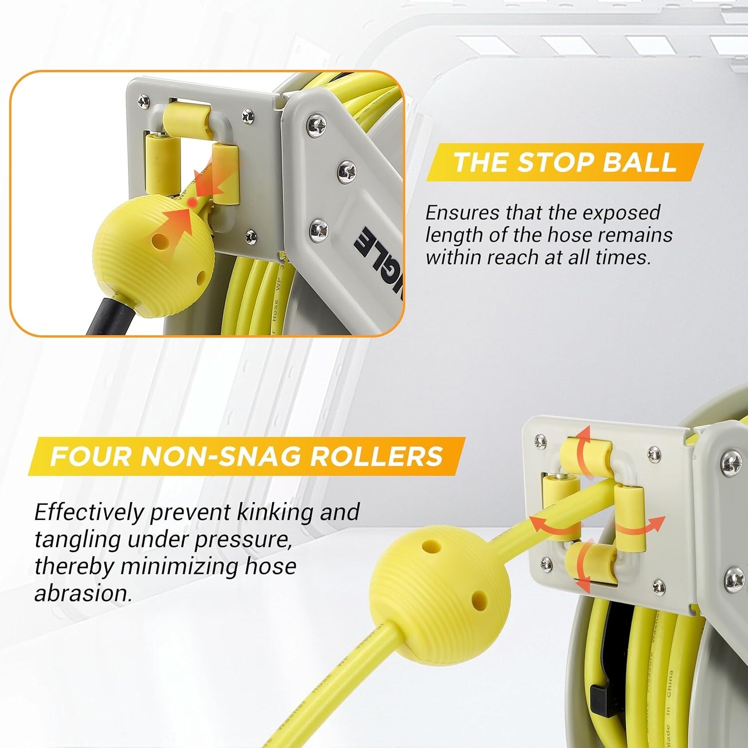 Professional 60ft Pressure Washer Hose Reel – Anti-Tangle and Wall Mounted