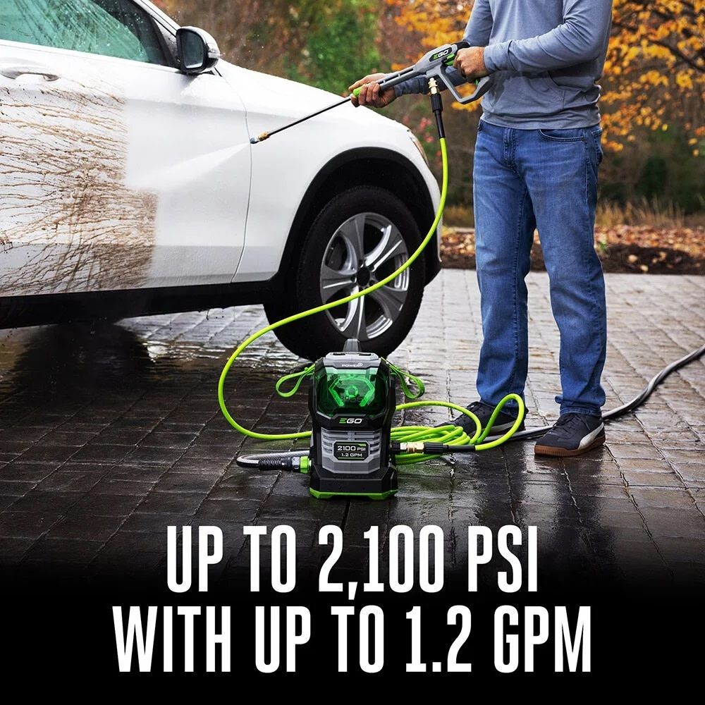 Ego Power+ 2100 Psi 1.2 Gpm Battery Powered Cold Water Pressure Washer With 4