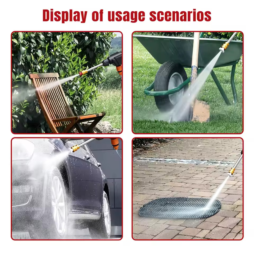 48V Cordless Portable Pressure Washer 300W Car Bike 30Bar Water Gun