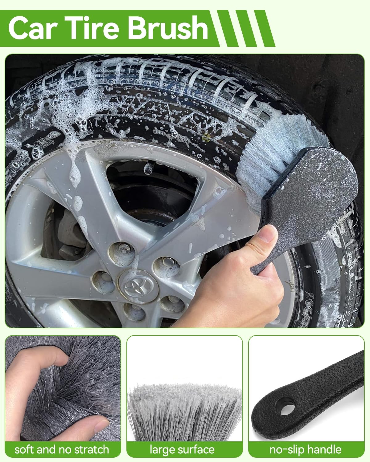 @utos 8Pcs Car Wash Kit, 62’’ Brush With Long Handle, Kit
